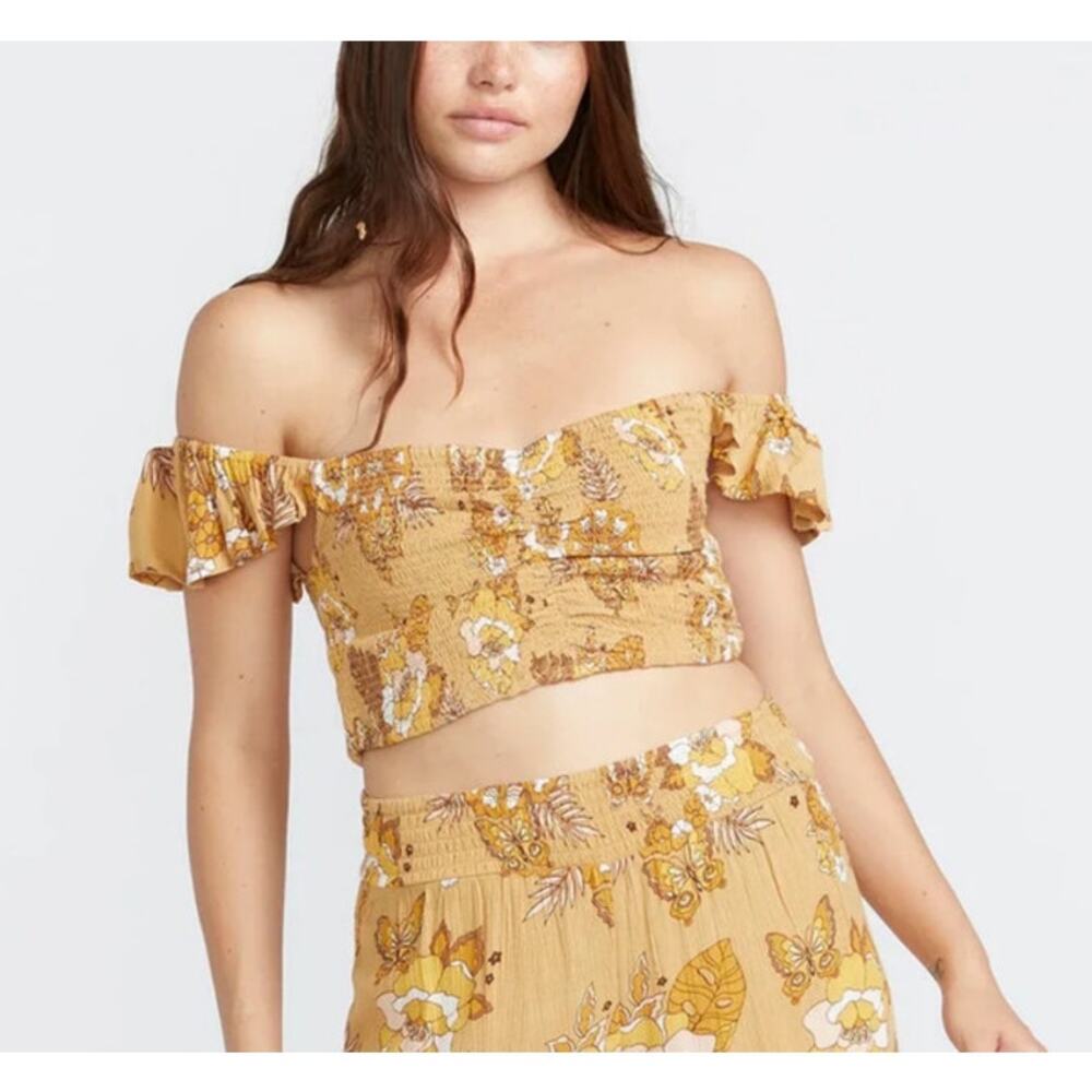 Volcom Womens Tank Top Sun Keep Cami Size Large Boho Coastal Vacation Floral